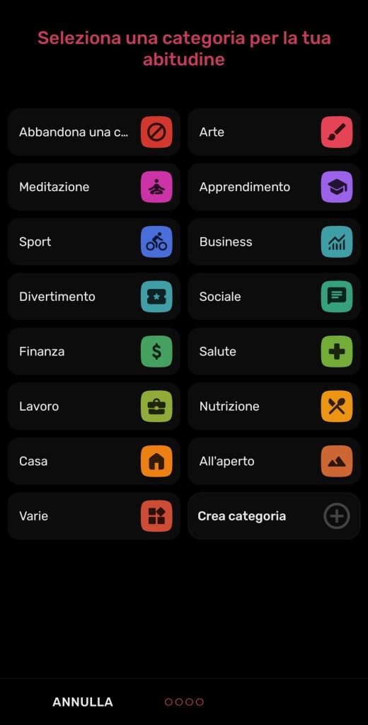 Categorie abitudini HabitNow