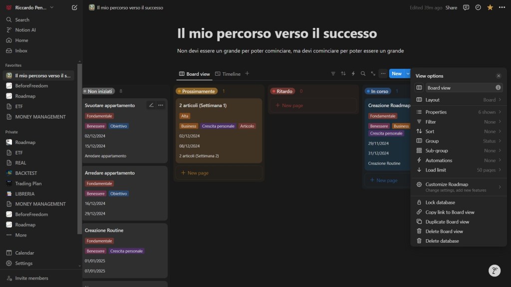 Passaggio 5 Roadmap